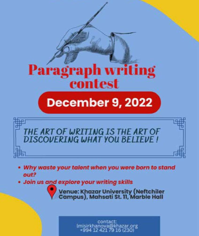 “Paragraph Writing” contest to be held
